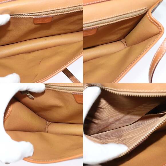 CELINE Macadam Canvas Shoulder Bag Pvc Leather Brown Gold - Picture 12 of 13